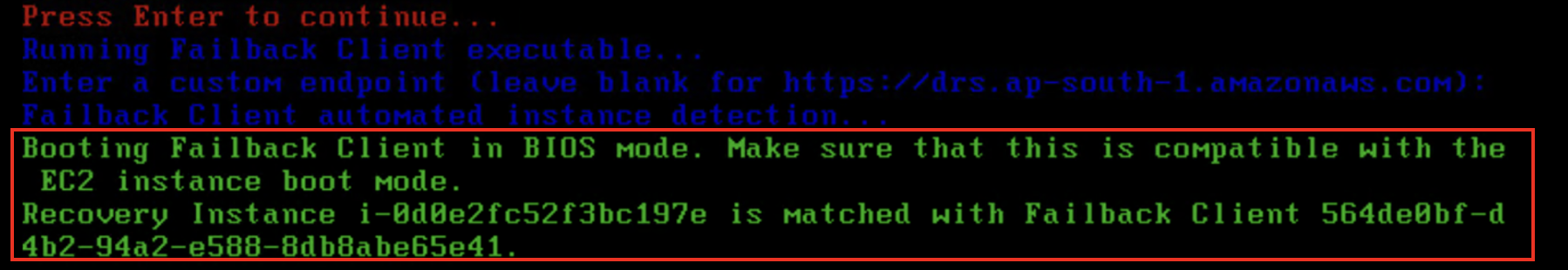 Figure 11. shows that failback client mapping with the recovery instance.
